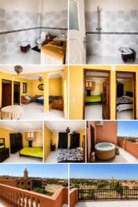 a collage of photos of a hotel room at Marrakech Family in Marrakesh