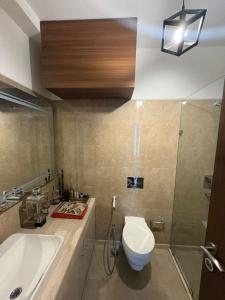 ein Badezimmer mit Toilette und Waschbecken in der Unterkunft Kingswick in Kathmandu