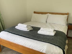 Llit o llits en una habitació de Trigonos - Peaceful Lakeside B&B and Retreat in Eryri National Park