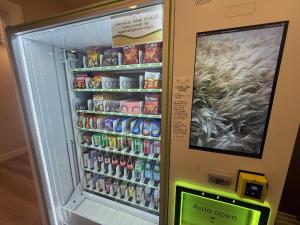 a refrigerator filled with lots of food and drinks at Boulder Twin Lakes Inn in Boulder