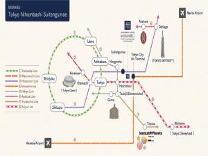 a map of the subway underground singapore at MIMARU Tokyo Nihombashi Suitengumae in Tokyo
