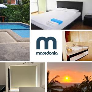 a collage of pictures of a hotel with a pool at Macedonia in San Clemente