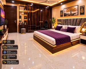 a bedroom with a large bed in a room at Countrysidecharm in Gwalior