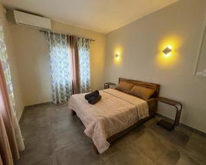 a bedroom with a bed and a window at Villa Orchidees-Albion in Albion +10 photos