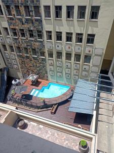 an overhead view of a building with a swimming pool at Swanky Spectacular Hotel in Johannesburg