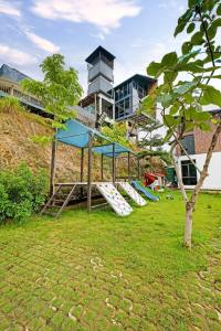 a group of surfboards lined up next to a building at Nang Villa HA in Yên Bài
