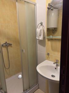 a bathroom with a shower and a sink at Location Apartments in Herceg-Novi +26 photos