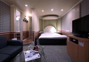 a room with a bed and a flat screen tv at HOTEL K's L Adult only in Urigōchō
