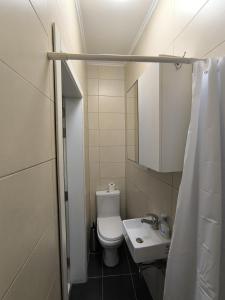 ein kleines Badezimmer mit Toilette und Waschbecken in der Unterkunft Private & Cozy Entire Apartment in Msida in Msieraħ + 34 Fotos