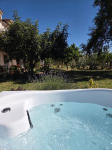 a bath tub filled with water in a yard at Da Nella Dimora di Campagna - Maison à Porter in Vasto