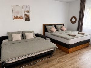 a bedroom with two beds in a room at Apartmán u Fary-Harmony in Adršpach
