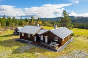 an overhead view of a cabin in a field at Unique mountain retreat in Gol in Gol