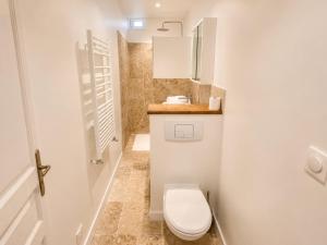 a small bathroom with a toilet and a sink at " Studio Vasconia " Hyper Centre - Mezzanine -Wifi in Muret +9 photos
