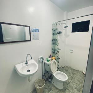 a bathroom with a toilet and a sink at Duck & Drift - a Sleeper Hostel - Just 1,7km from Airport in Puerto Princesa City +57 photos