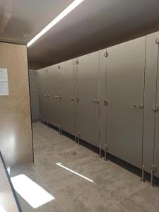 a row of lockers in a locker room at Happy House Hel in Hel