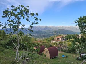 a view of a village with mountains in the background at Ca' della Civetta in Gavedo
