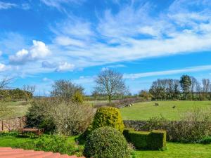 a view of a park with bushes and a blue sky at Winship Cottage in Winestead