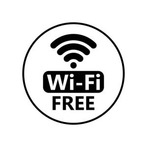 a symbol of wifi free with a wifi sign in a circle at Homestay Bunga Raya Wifi Netflix in Sitiawan