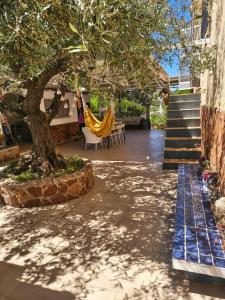 a hammock hanging from a tree next to a building at Eco- Refugio Centenario in Sagunto