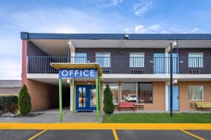 a office sign in front of a building at Americas Best Value Inn in Danville
