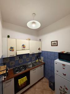 a kitchen with a sink and a stove top oven at B&B JOY in Nettuno