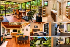 a collage of pictures of a house at Chalet-Širava in Vinné