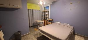 a hospital room with a bed and a table at Studio au Vert Pré in Le Robert