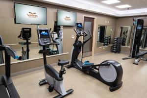 a fitness room with treadmills and elliptical machines at Win-River Resort and Casino in Redding
