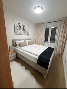 a bedroom with a large bed and a window at Apartman I&I in Kiseljak