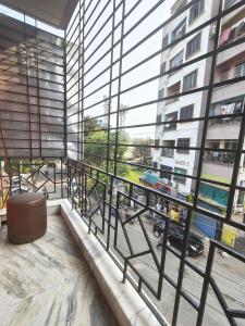 a view from the balcony of a building at Hotel Lotus in kolkata