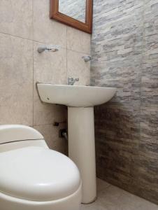 a bathroom with a toilet and a sink at Apartamento lechería in El Morto de Barcelona