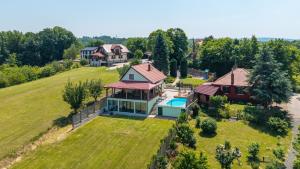 an aerial view of a house with a pool at Villa Magic by Villas Guide in Jalžabet