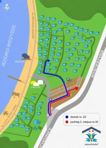 a map of a parking lot at Pine House Domek 22 in Borsk