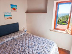 a bedroom with a bed and a window at Appartamenti Seccheto in Seccheto