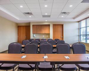a conference room with rows of tables and chairs at Comfort Inn in Brockville +29 photos