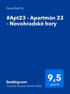 a screenshot of a phone with the words april spamani novologies at #Apt23 - Apartmán 23 - Novohradské hory in Benešov nad Černou +23 photos