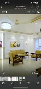 a rendering of a living room with two couches at JDs elite in Trivandrum