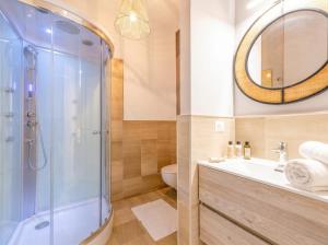 a bathroom with a shower and a sink at City Gate - luxury suites in Bari +31 photos
