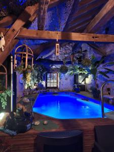 a large swimming pool in a room with a ceiling at B&B maison du Saint Cirque in Saint-Dau