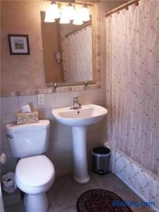 a bathroom with a white toilet and a sink at Hillcrest Bed and Breakfast in Jim Thorpe +26 photos