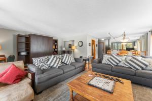 a living room with two couches and a table at Lenawee #1727 in Keystone