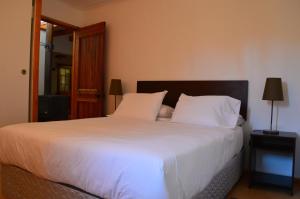 a bedroom with a large bed with white sheets and pillows at Hotel Observatorio TukunMapu in Vicuña +60 photos