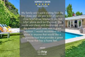 a collage of a picture of a house at Sophia's Pool Oasis in Los Angeles