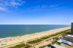 an aerial view of a beach and the ocean at Carousel 1904 in Ocean City