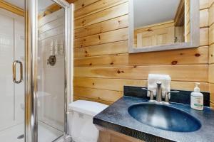 a bathroom with a sink and a toilet at WeSeekANook in Meredith +19 photos