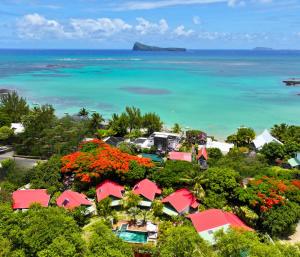 an aerial view of a resort and the ocean at The Good Life - Eco Lodges & Serenity Boutique Hotel - Adults Only in Cap Malheureux