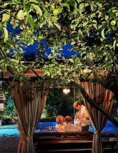 a group of people sitting at a table under a tree at Plava Zora in Kolašin