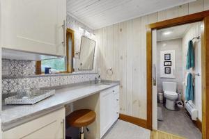 a bathroom with a sink and a toilet at Shore Acres in Isle la Motte +57 photos