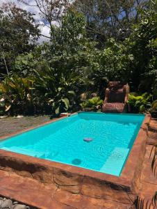 a small pool with a chair in a yard at IkI Volcán Arenal #2 in Fortuna