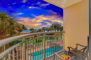 a balcony with a view of the ocean at Updated 2nd Floor 1BR for 4! Sailfish 210 in Myrtle Beach